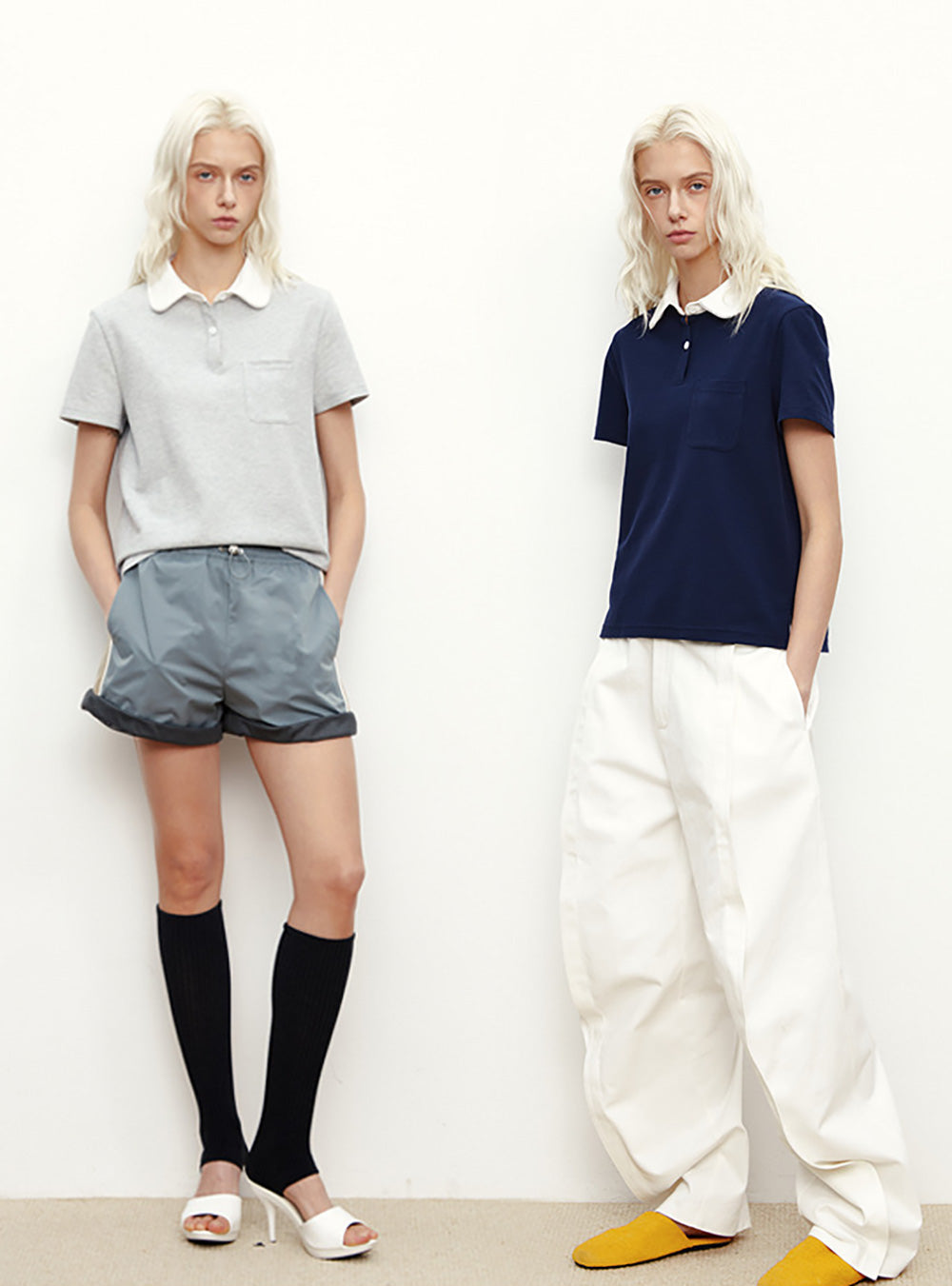 Contrast Collar Fitted Polo Shirt (2color)