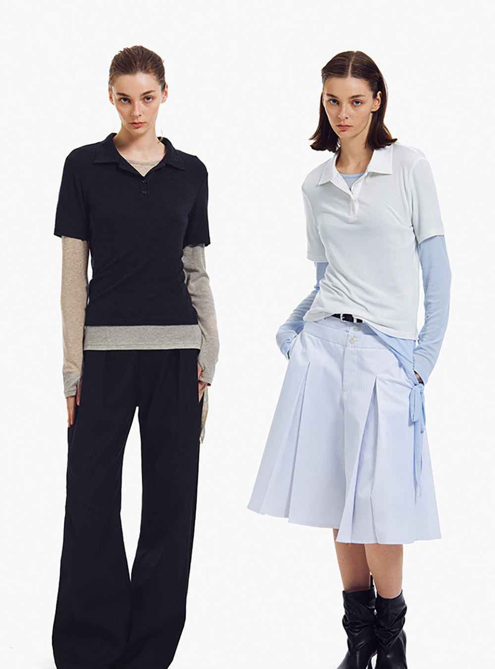 Contrast Layered Wool Knit Top (4 Colors)