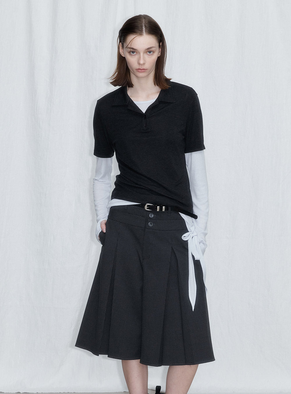 Contrast Layered Wool Knit Top (4 Colors)