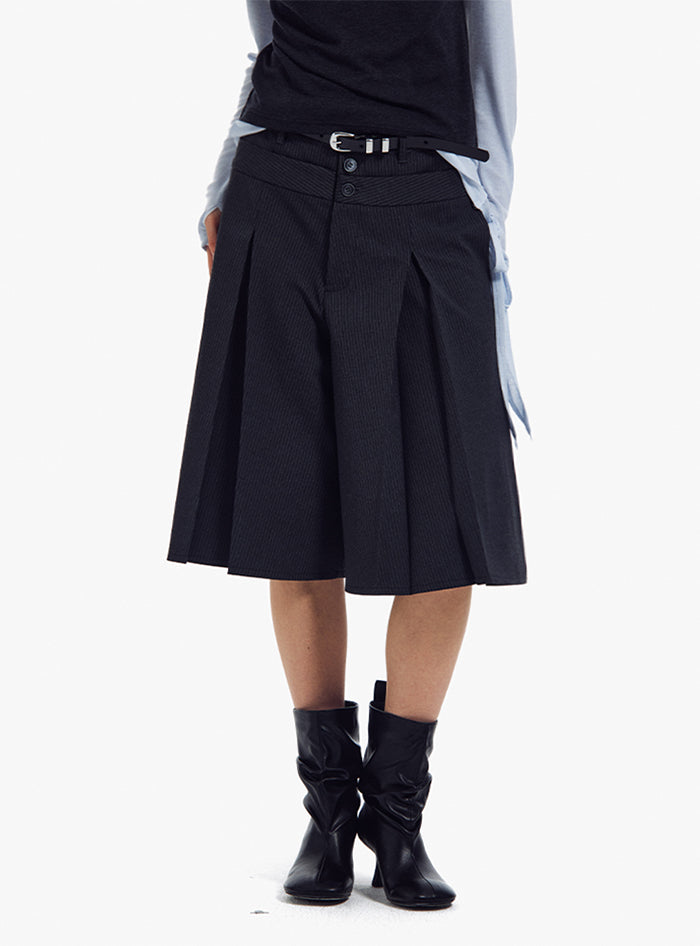 Striped A-Line Wide Pants (2 Colors)