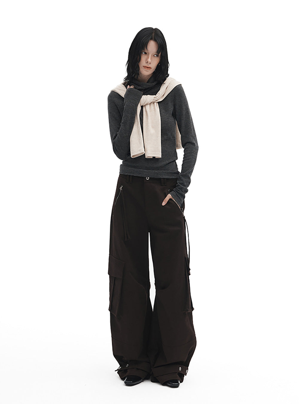 Fitted Turtleneck Knit Top (2color)