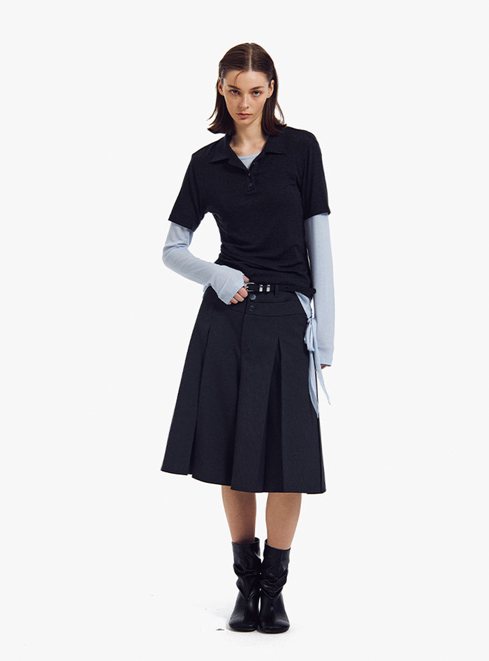 Striped A-Line Wide Pants (2 Colors)