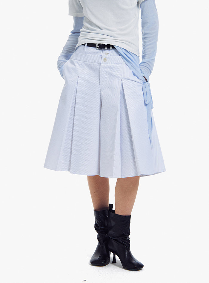 Striped A-Line Wide Pants (2 Colors)