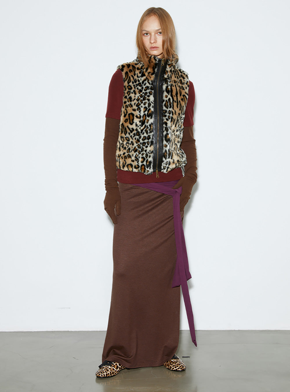 Product Name: Leopard Print Faux Fur Vest