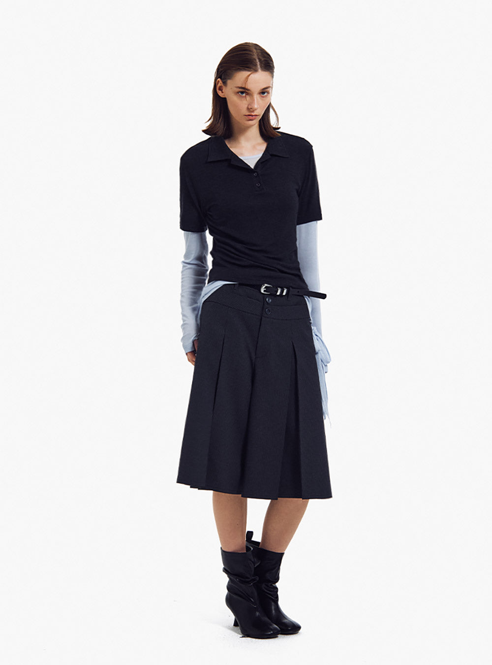 Contrast Layered Wool Knit Top (4 Colors)