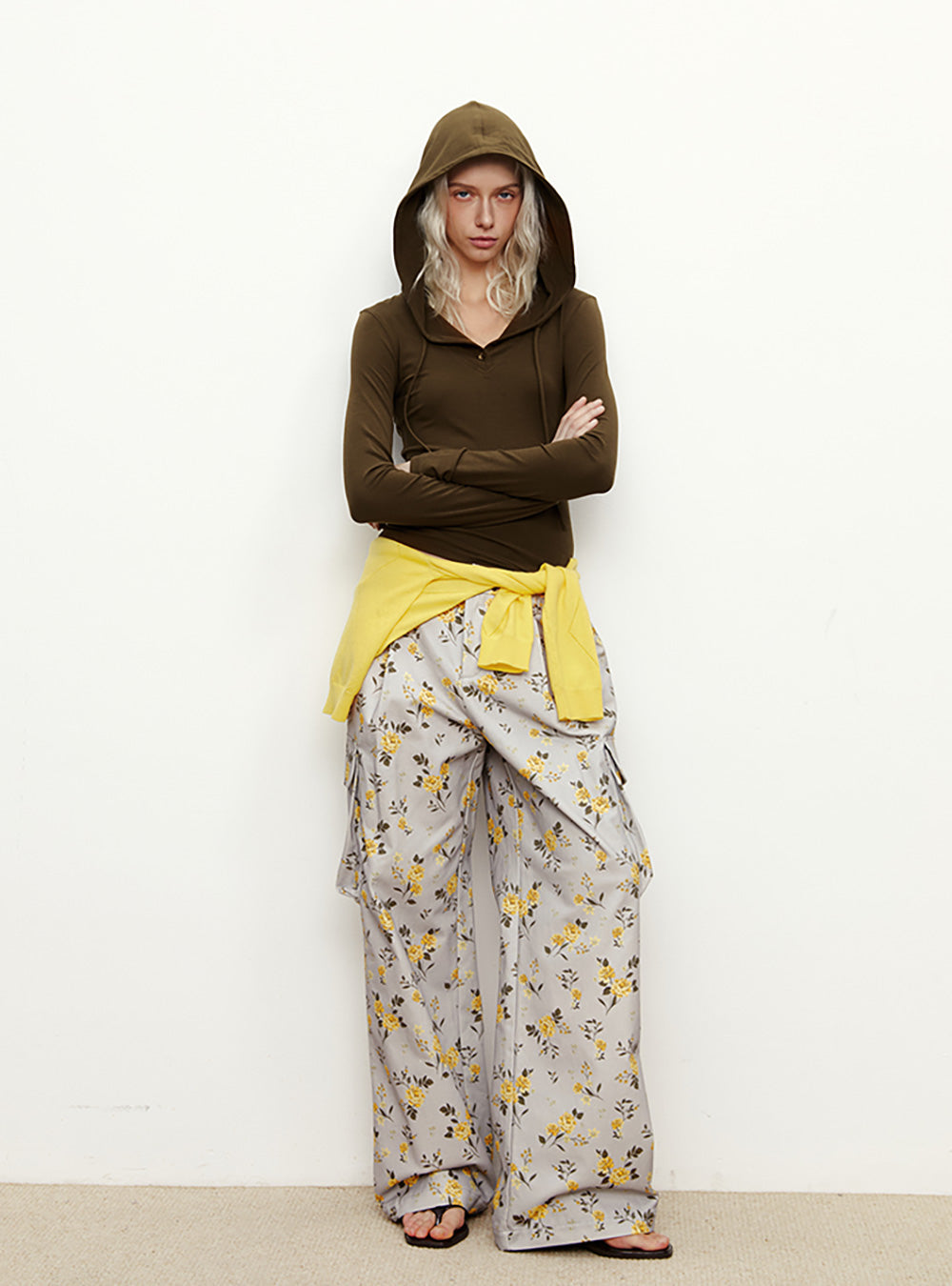 Floral Printed Cargo Pants (2color)