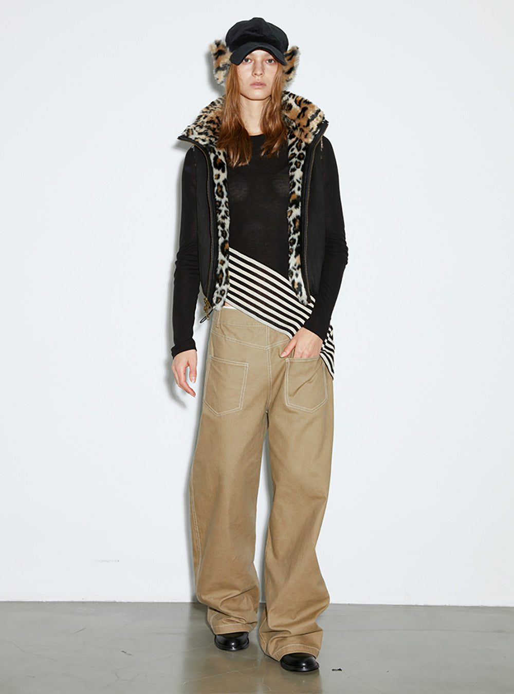 Product Name: Leopard Print Faux Fur Vest