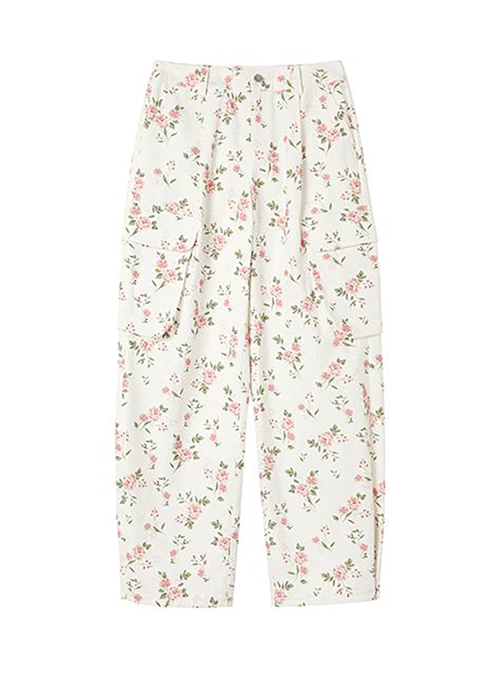 Floral Printed Cargo Pants (2color)