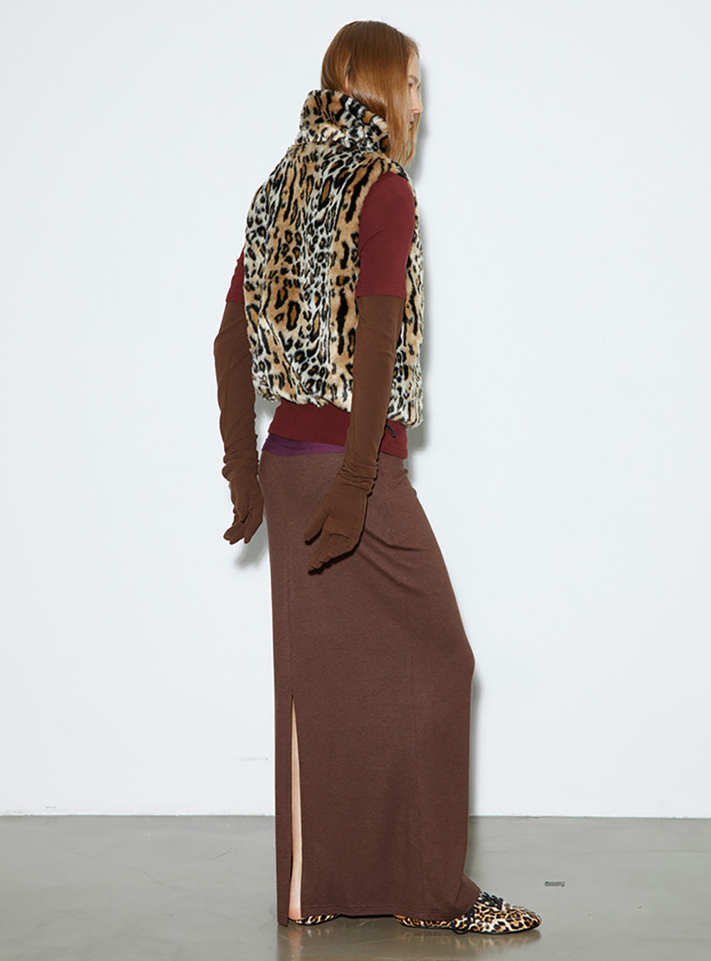Product Name: Leopard Print Faux Fur Vest
