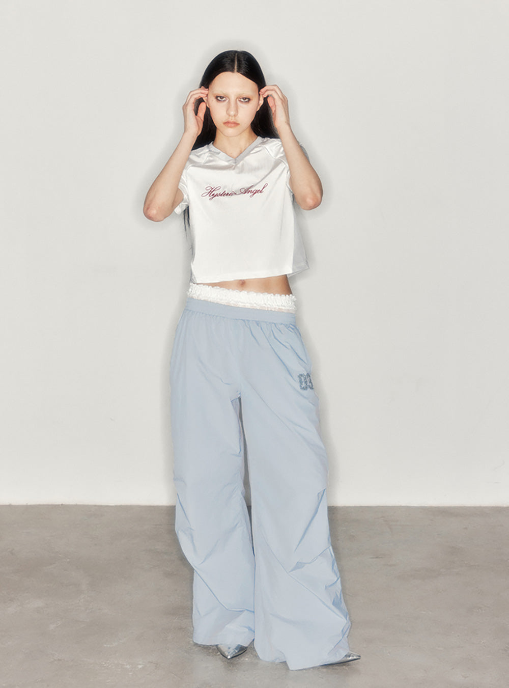 Double Waistband Wide-Leg Pants