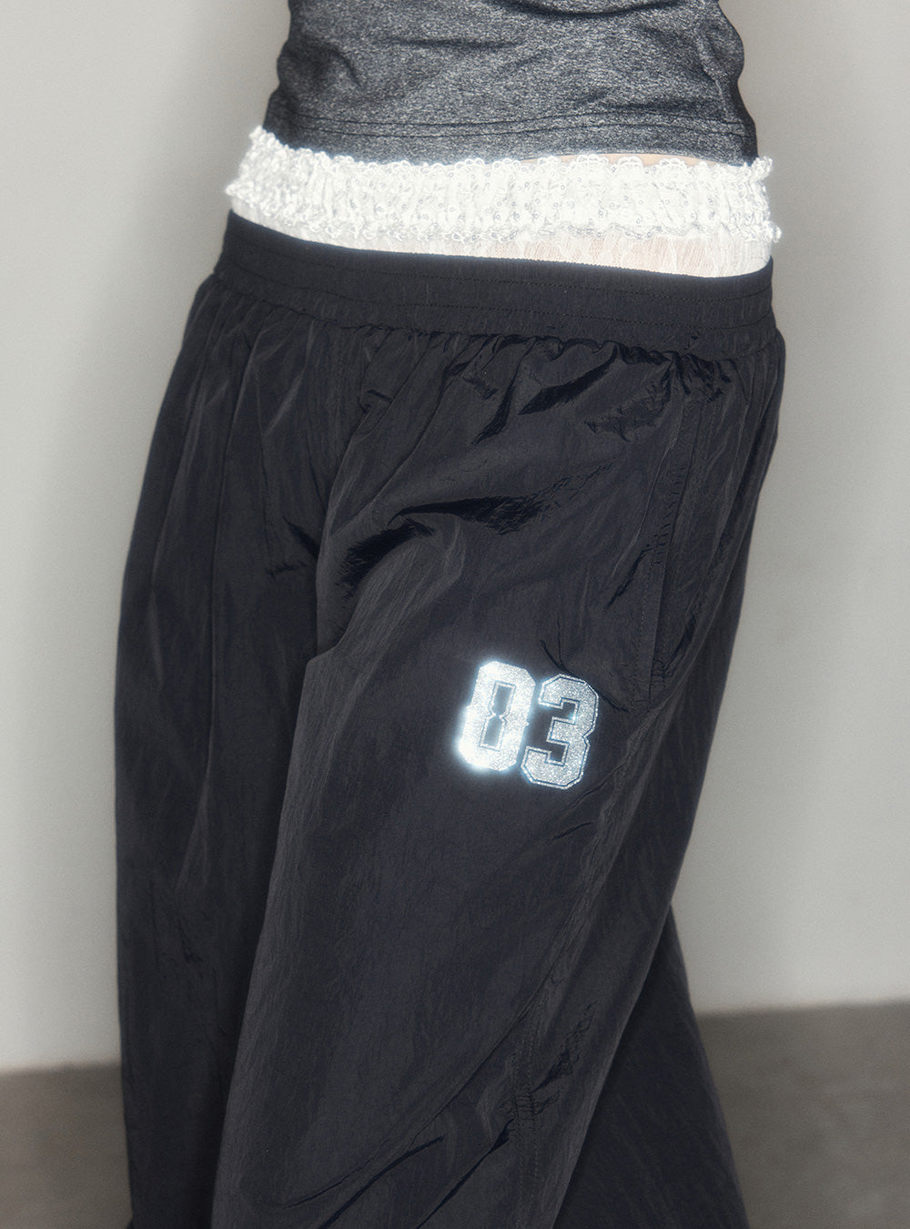 Double Waistband Wide-Leg Pants