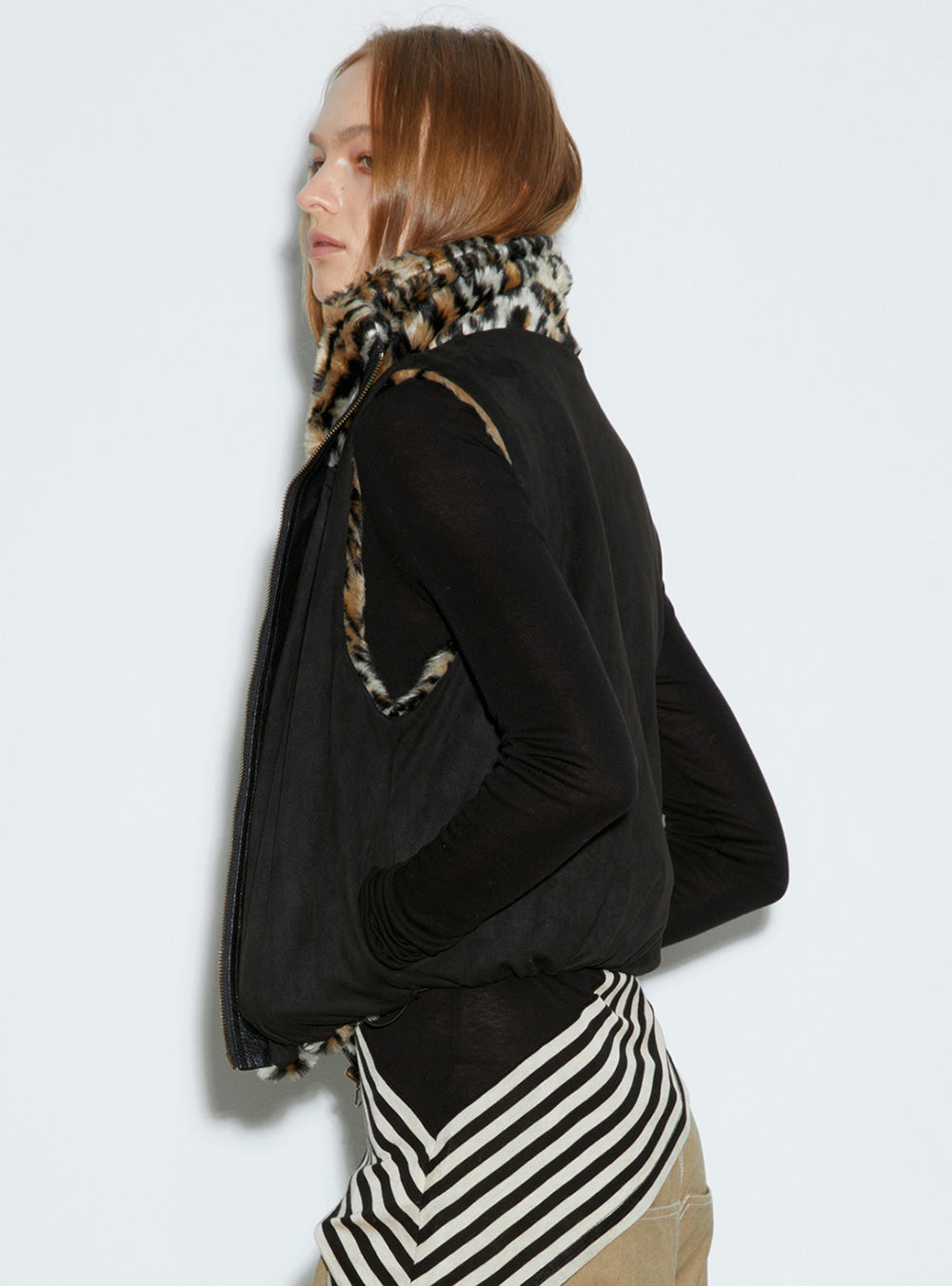 Product Name: Leopard Print Faux Fur Vest