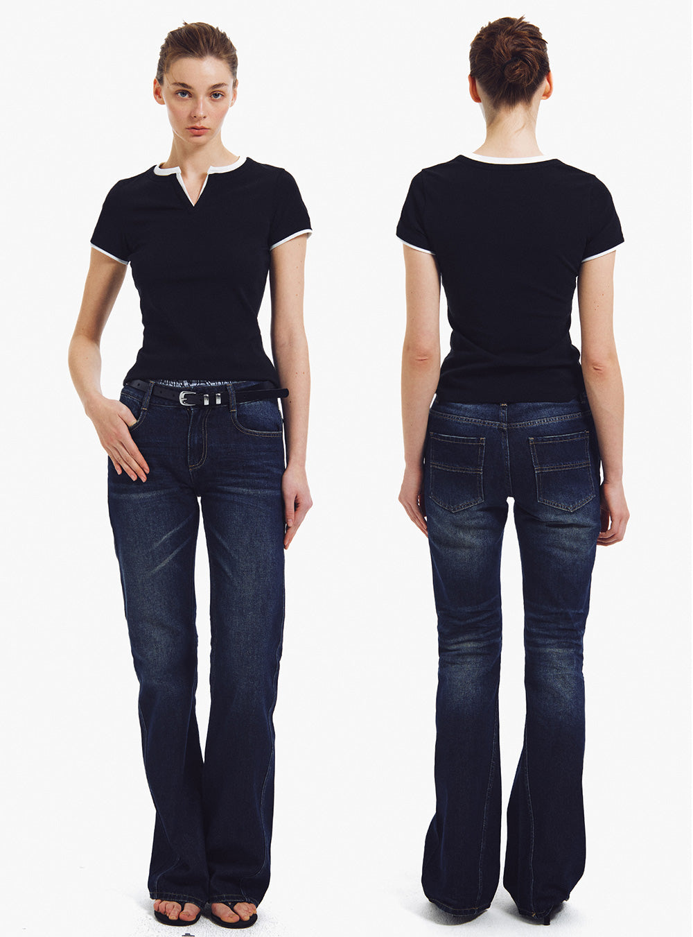 Slim Fit Flared Denim Pants