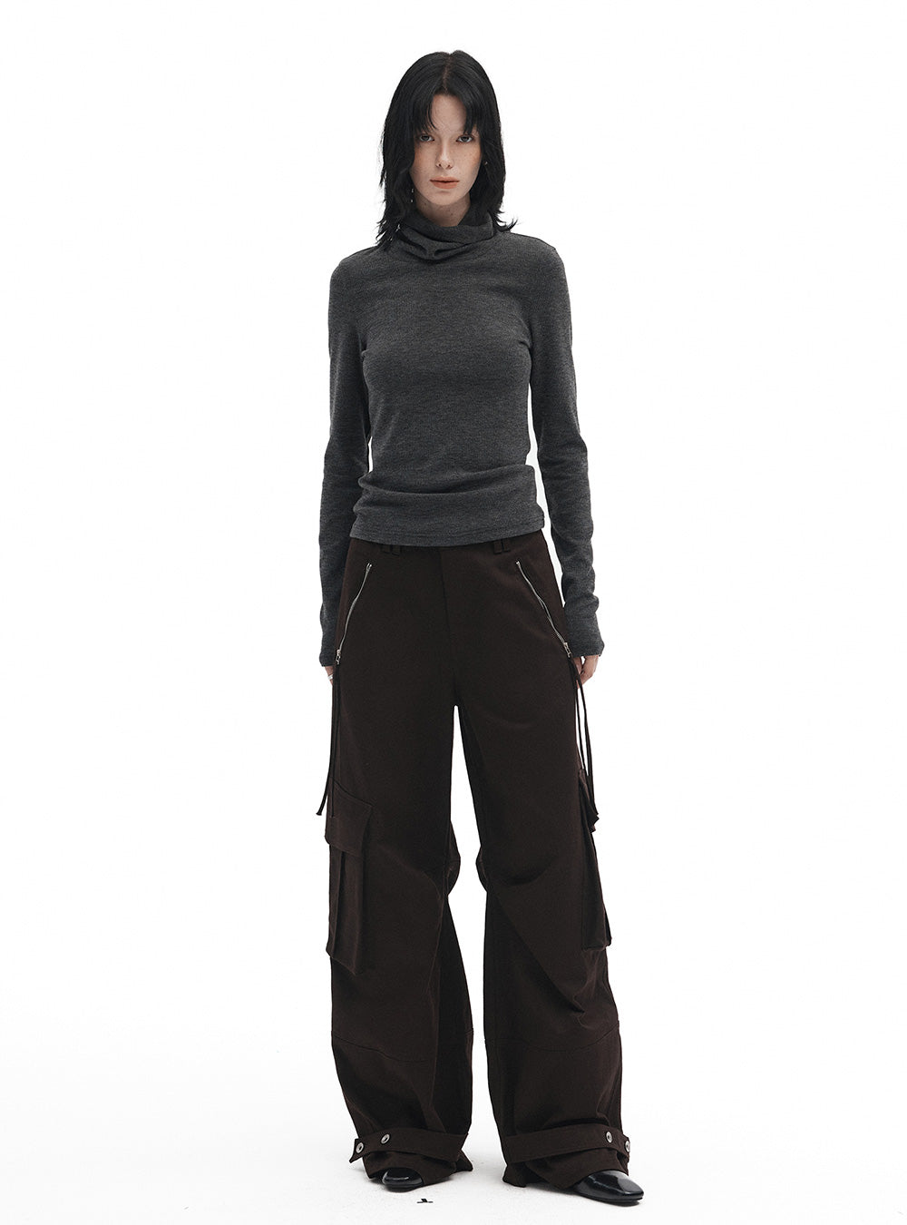 Fitted Turtleneck Knit Top (2color)