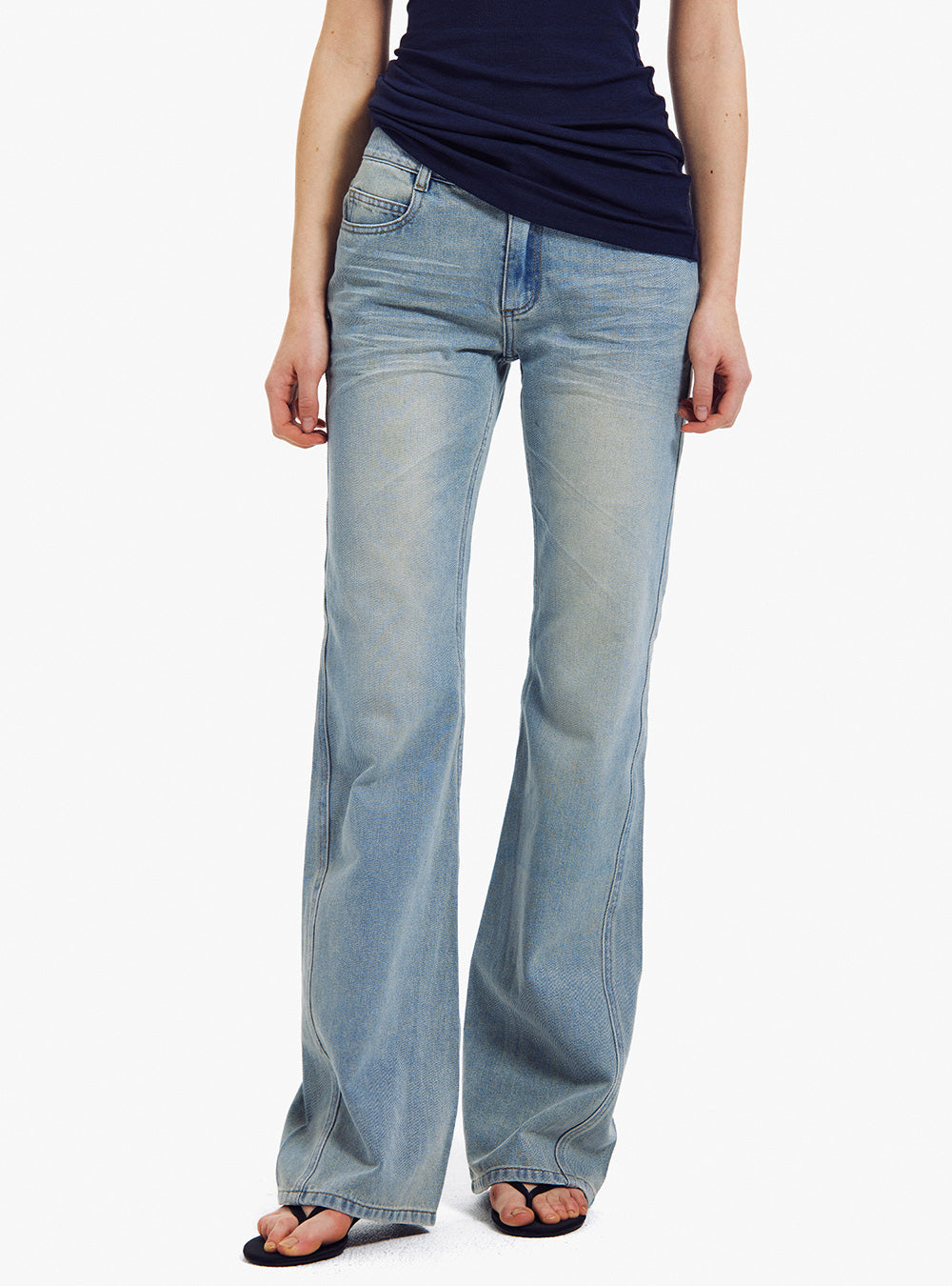 Slim Fit Flared Denim Pants
