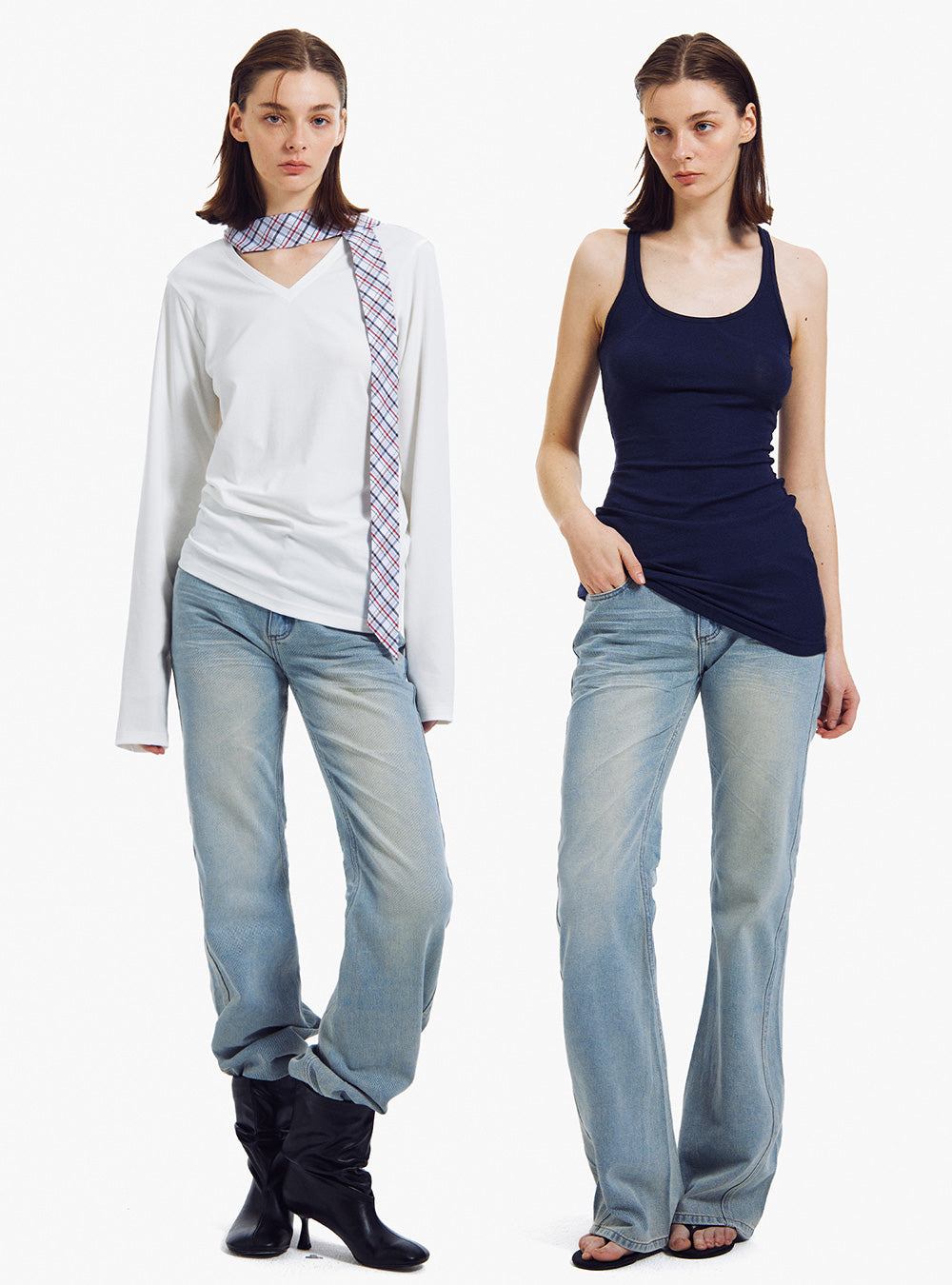 Slim Fit Flared Denim Pants