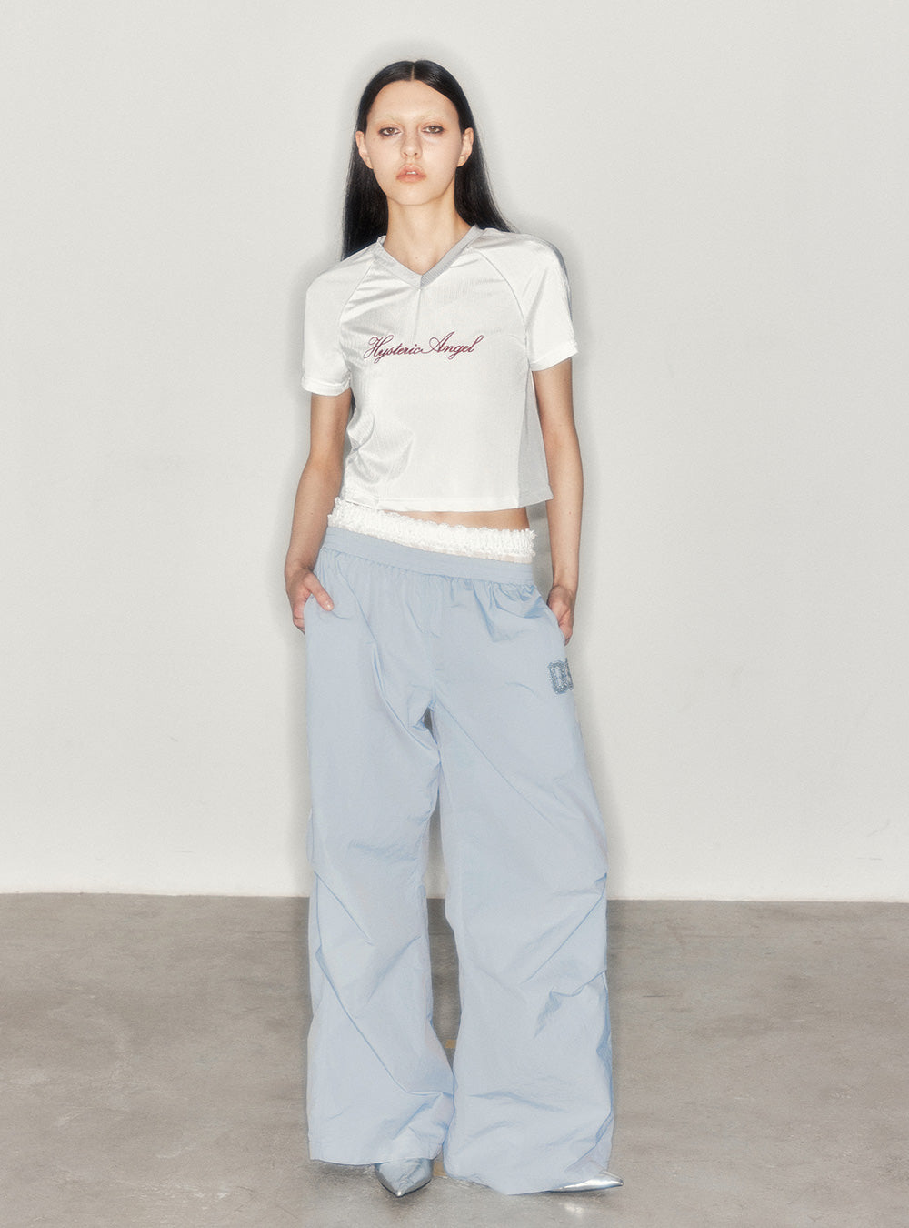 Double Waistband Wide-Leg Pants