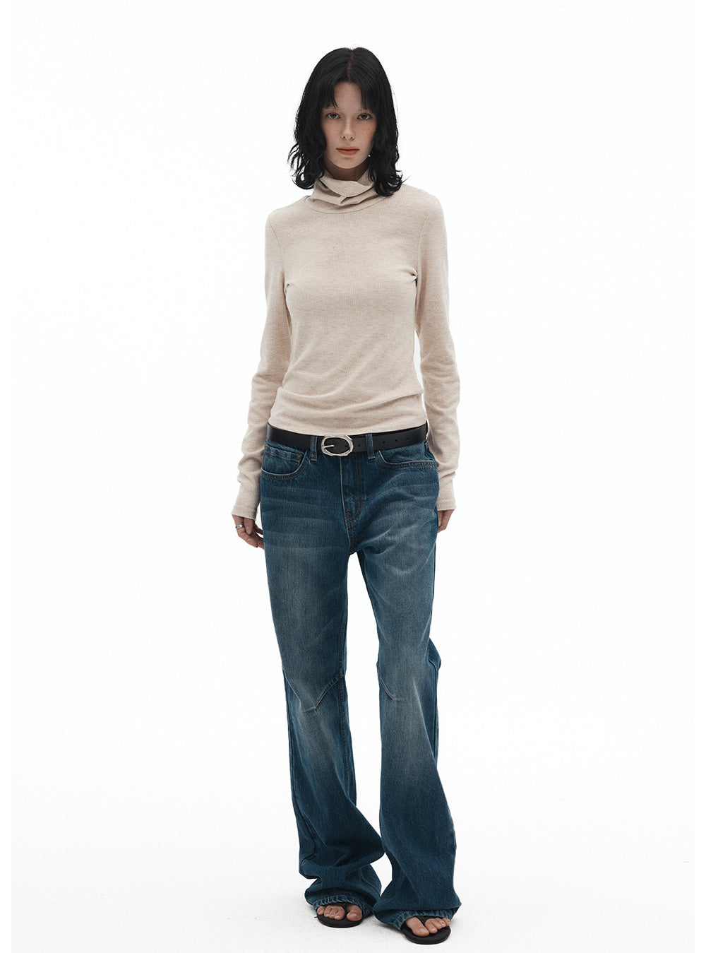 Fitted Turtleneck Knit Top (2color)