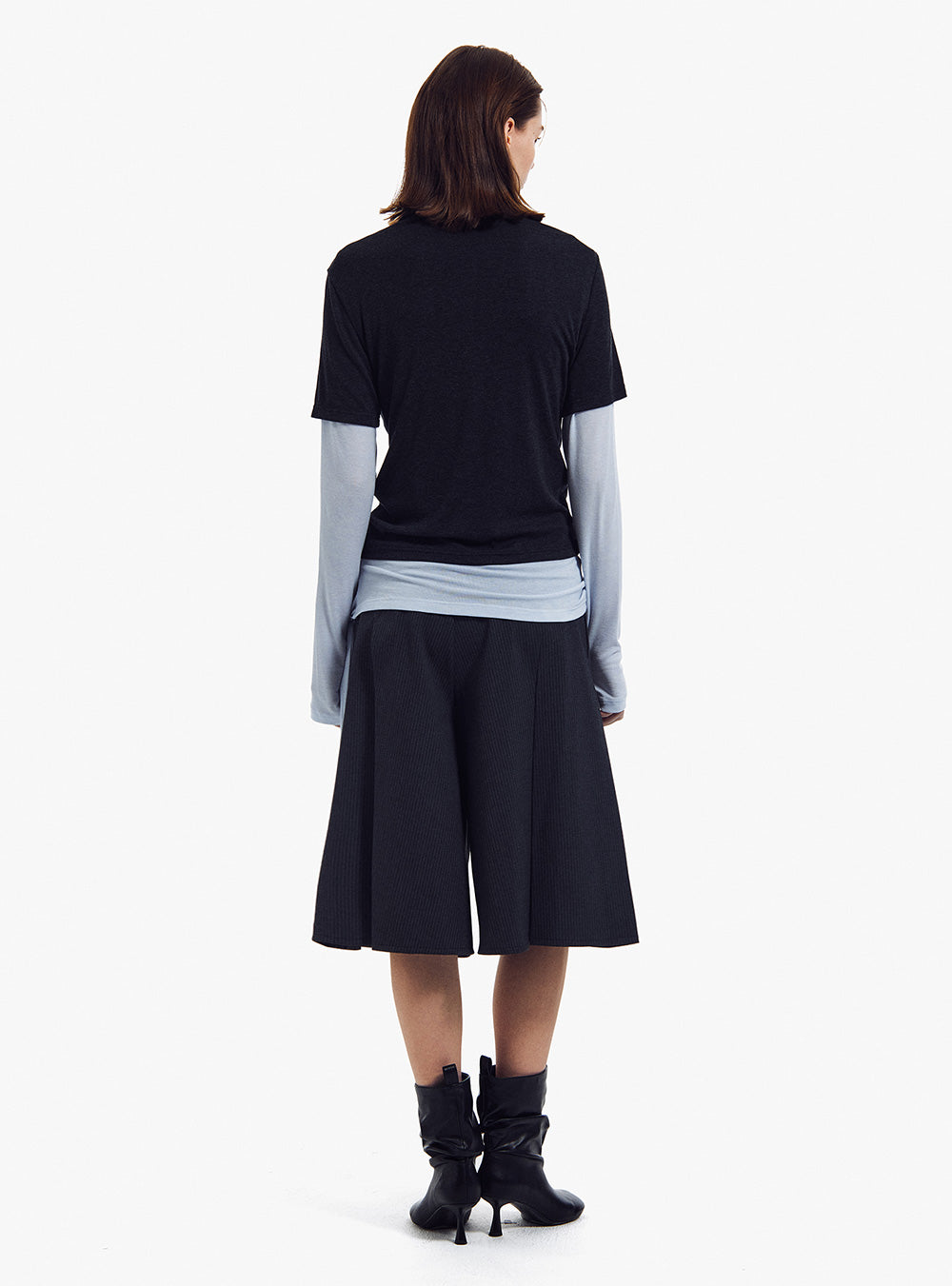 Striped Pleated A-Line Shorts (2color)