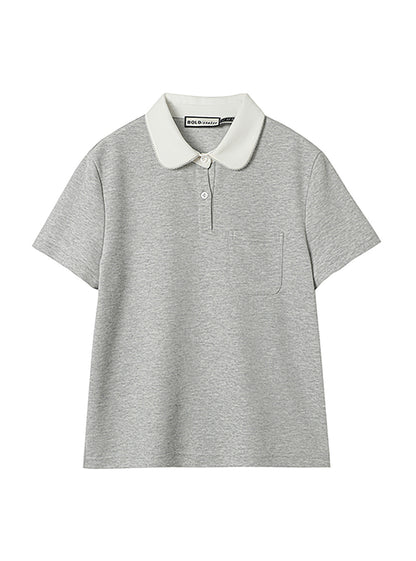 Contrast Collar Fitted Polo Shirt (2color)
