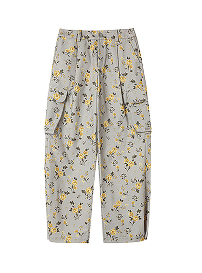 Floral Printed Cargo Pants (2color)