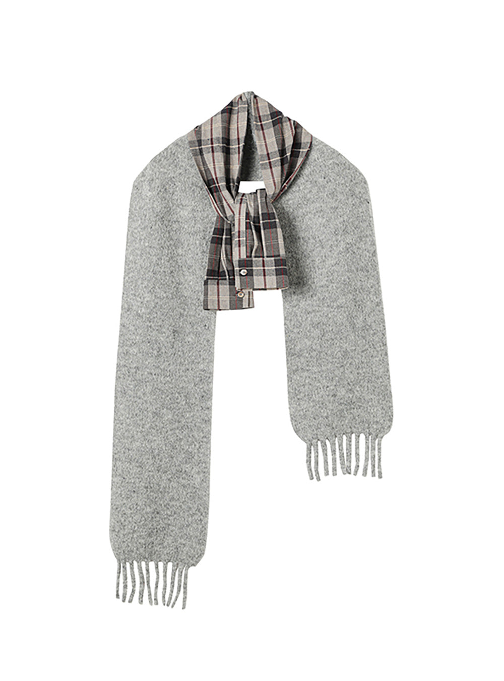 Two-Tone Wool Knit Scarf