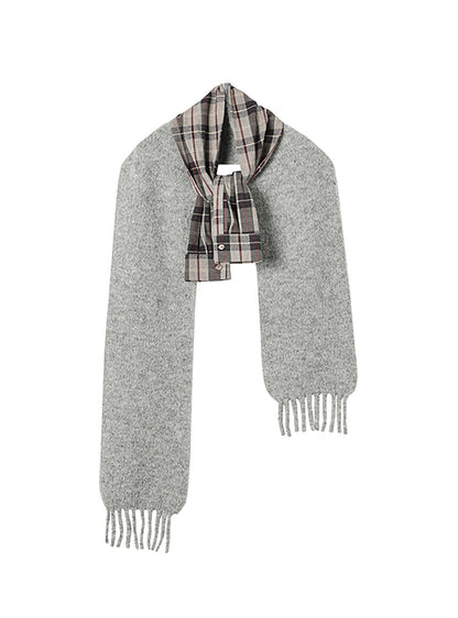 Two-Tone Wool Knit Scarf