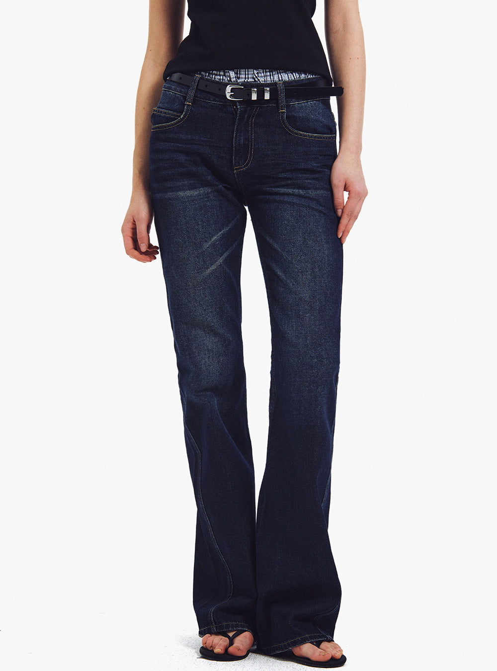 Slim Fit Flared Denim Pants