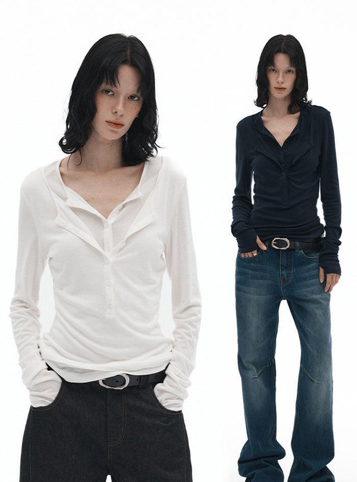 Silk Wool Layered Top (2 Colors)