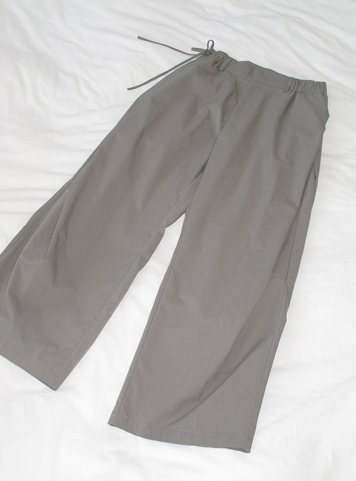 Asymmetrical Waist Wide-Leg Pants