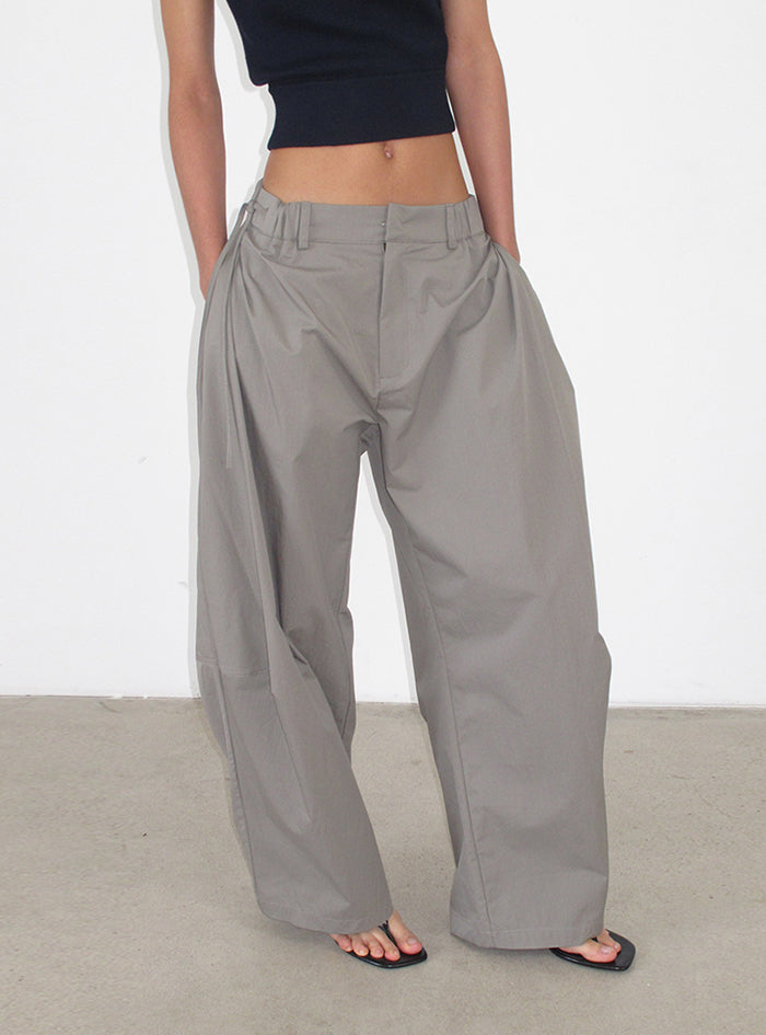 Asymmetrical Waist Wide-Leg Pants