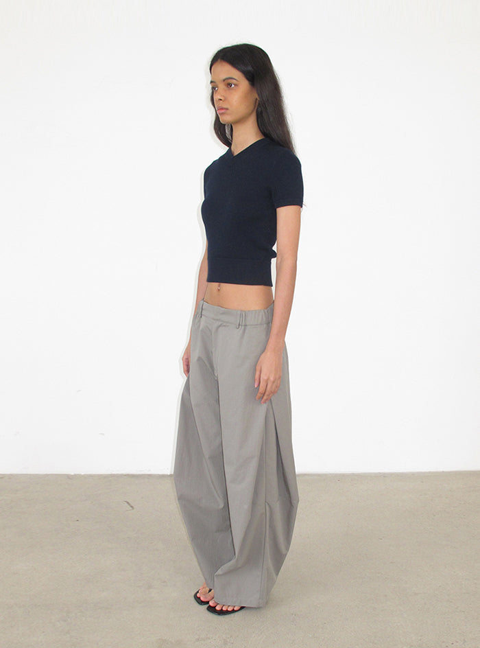 Asymmetrical Waist Wide-Leg Pants