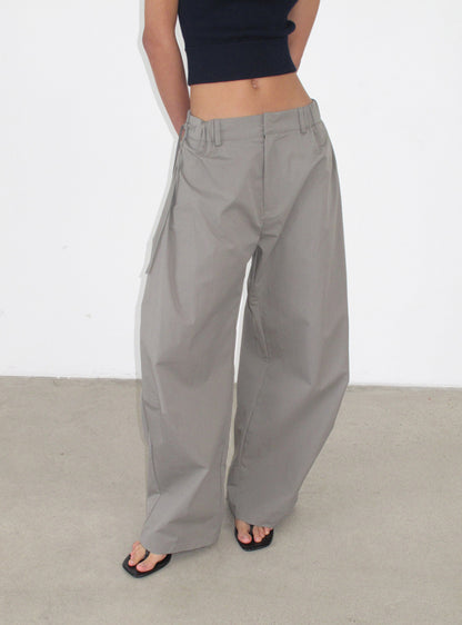 Asymmetrical Waist Wide-Leg Pants