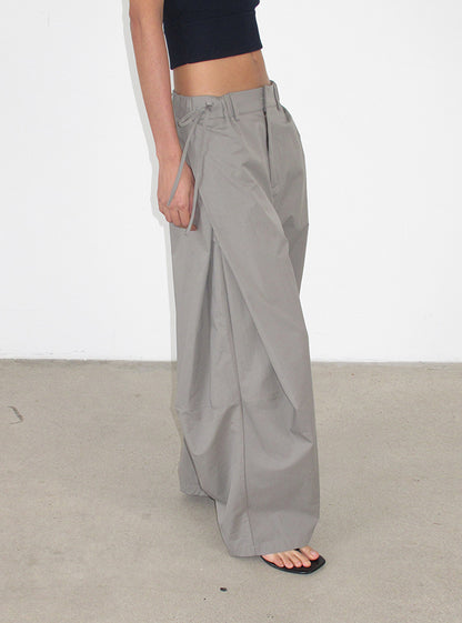 Asymmetrical Waist Wide-Leg Pants